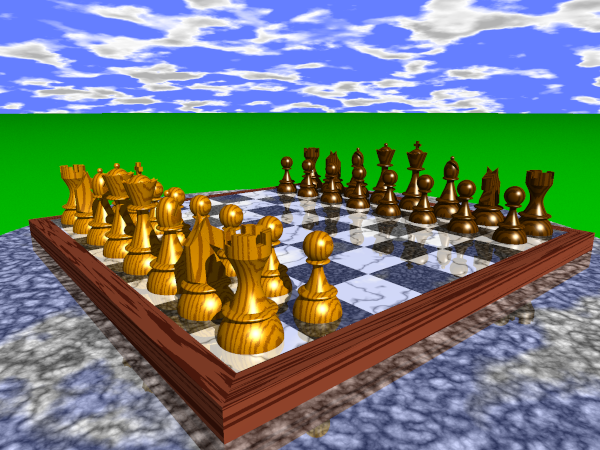 Chess set rendered with DKBTrace
